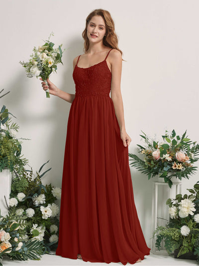 Carlyna Verna A-Line Rust Beaded Bridesmaid Dress Maxi Sleeveless Sweetheart Dress #color_rust