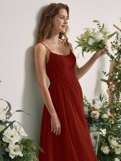 Carlyna Verna A-Line Rust Beaded Bridesmaid Dress Maxi Sleeveless Sweetheart Dress #color_rust