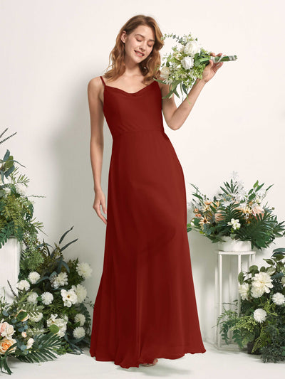 Carlyna Hannah A-Line Rust Bridesmaid Dress Maxi Sleeveless Sweetheart Dress Side View 2 #color_rust