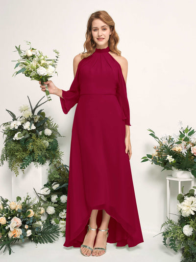 Carlyna Maxine A-Line Jester Red Bridesmaid Dress Maxi Sleeveless Round Neck Dress #color_jester-red