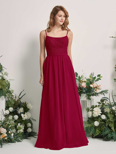 Carlyna Ursula A-Line Jester Red Beaded Bridesmaid Dress Maxi Sleeveless Sweetheart Dress #color_jester-red
