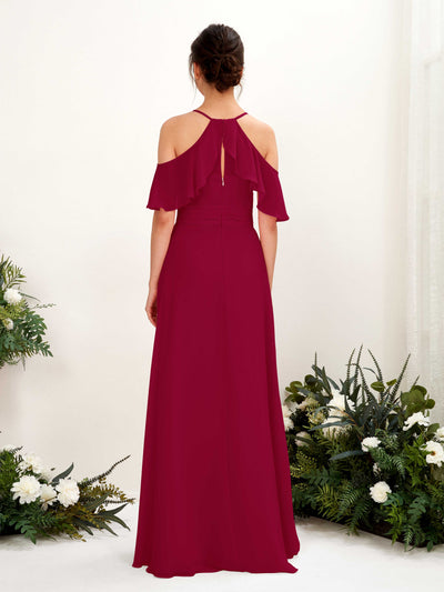 Carlyna Orlane A-Line Jester Red Bridesmaid Dress Maxi Sleeveless V-Neck Dress #color_jester-red