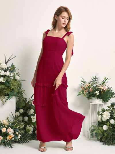 Carlyna Kaiya A-Line Jester Red Bridesmaid Dress Maxi Sleeveless Straight Dress #color_jester-red