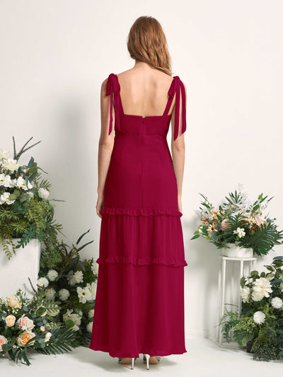 Carlyna Kaiya A-Line Jester Red Bridesmaid Dress Maxi Sleeveless Straight Dress #color_jester-red