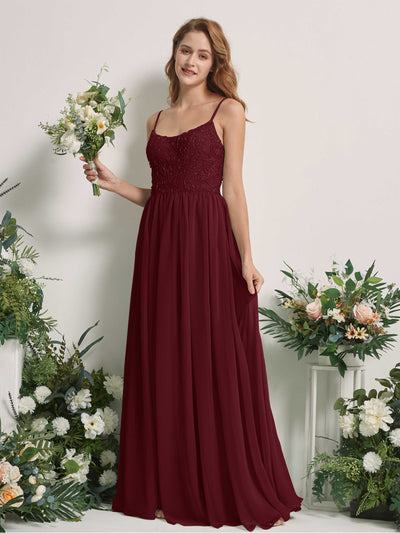 Carlyna Verna A-Line Burgundy Beaded Bridesmaid Dress Maxi Sleeveless Sweetheart Dress #color_burgundy
