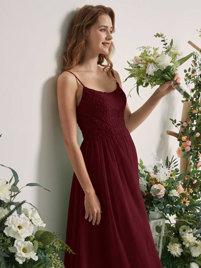 Carlyna Verna A-Line Burgundy Beaded Bridesmaid Dress Maxi Sleeveless Sweetheart Dress #color_burgundy