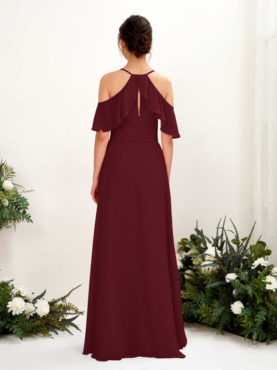 Carlyna Orlane A-Line Burgundy Bridesmaid Dress Maxi Sleeveless V-Neck Dress #color_burgundy