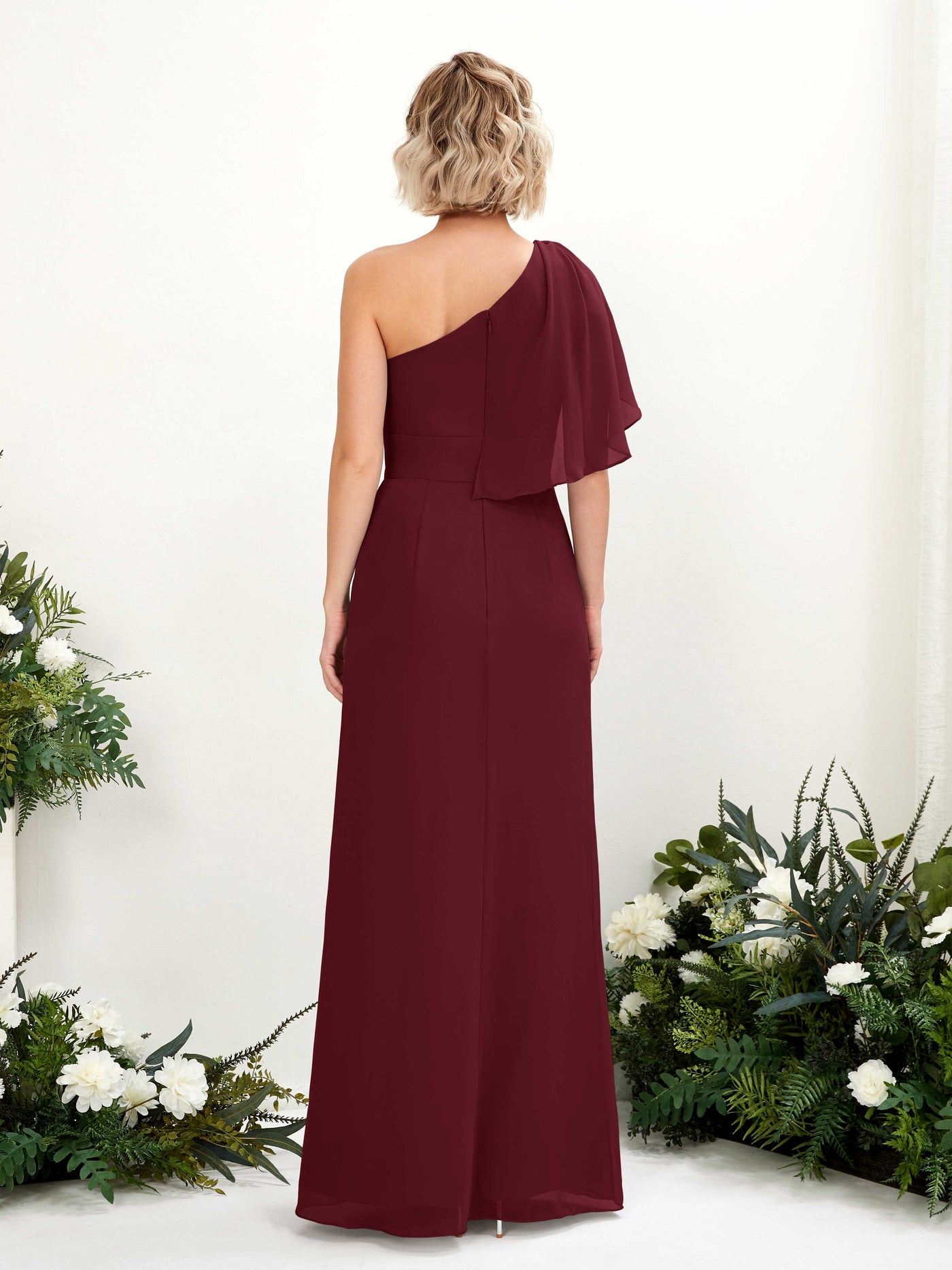 Ball Gown Sleeveless Chiffon Bridesmaid Dress - Burgundy (81223712)#color_burgundy