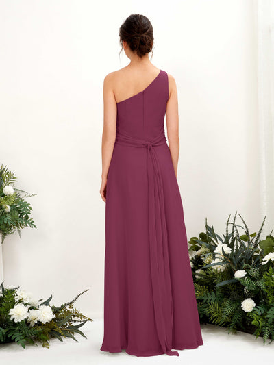 Carlyna Trita Sheath Chianti Bridesmaid Dress Maxi Sleeveless One Shoulder Dress #color_chianti