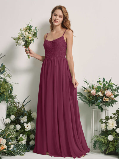 Carlyna Verna A-Line Chianti Beaded Bridesmaid Dress Maxi Sleeveless Sweetheart Dress #color_chianti