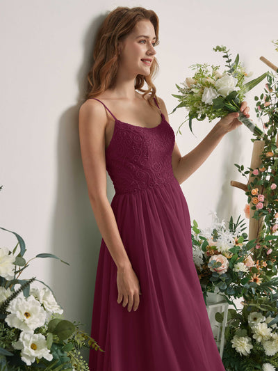 Carlyna Verna A-Line Chianti Beaded Bridesmaid Dress Maxi Sleeveless Sweetheart Dress #color_chianti