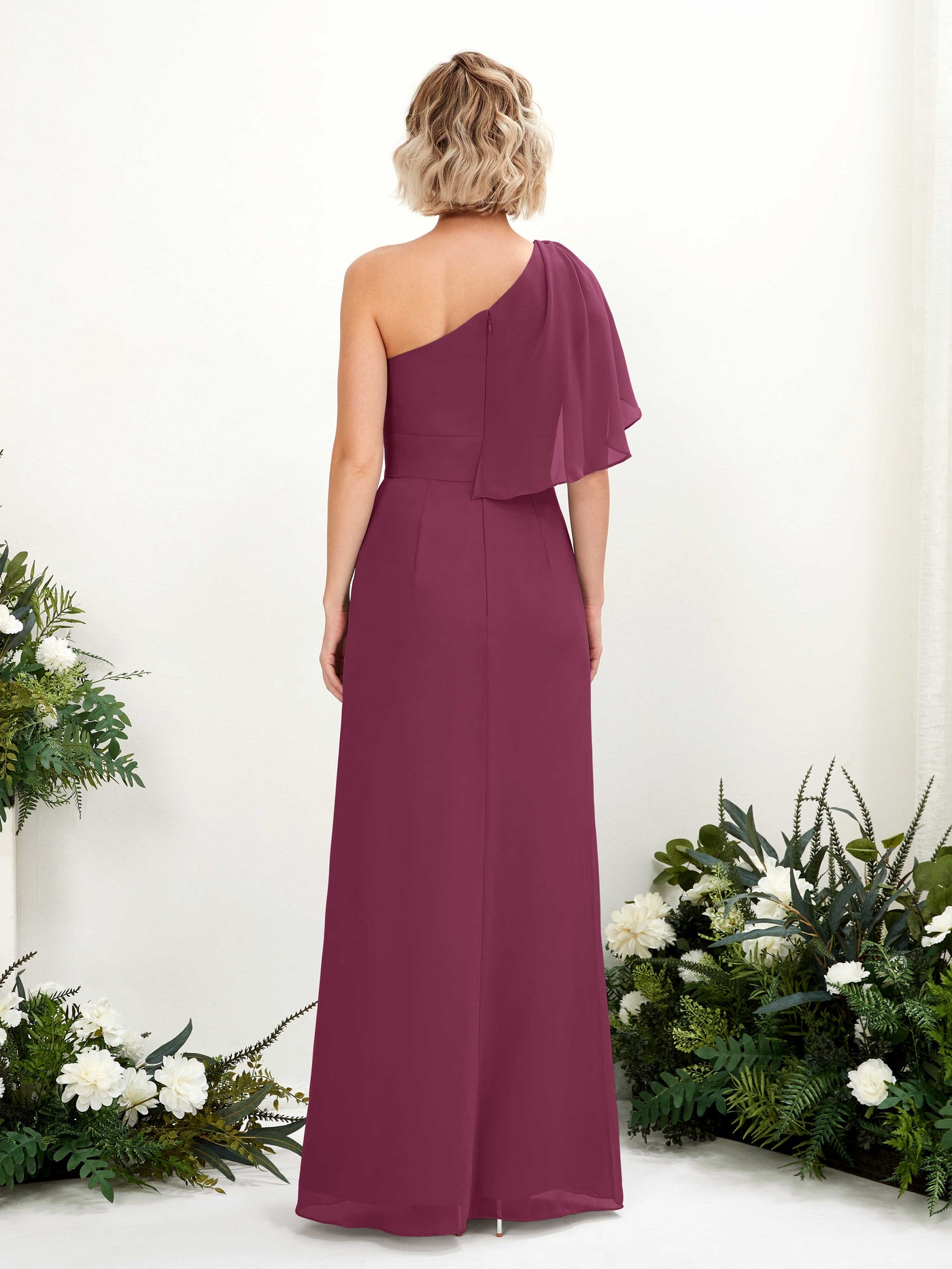 Ball Gown Sleeveless Chiffon Bridesmaid Dress - Chianti (81223734)#color_chianti