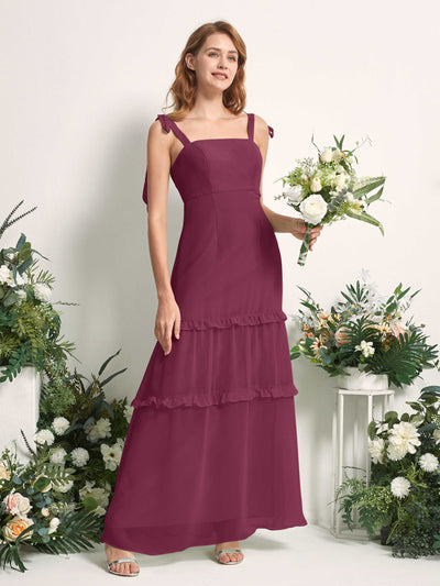 Carlyna Kaiya A-Line Chianti Bridesmaid Dress Maxi Sleeveless Straight Dress #color_chianti