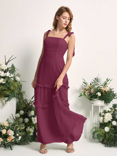 Carlyna Kaiya A-Line Chianti Bridesmaid Dress Maxi Sleeveless Straight Dress #color_chianti