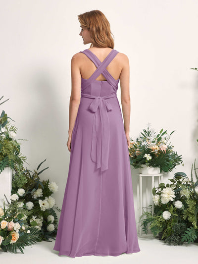Carlyna Carolyn Convertible Orchid Mist Bridesmaid Dress Maxi Sleeveless Sweetheart Dress Side View 4 #color_orchid-mist