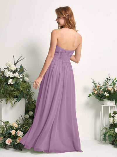 Carlyna Elma A-Line Orchid Mist Bridesmaid Dress Maxi Sleeveless Sweetheart Dress Back View #color_orchid-mist