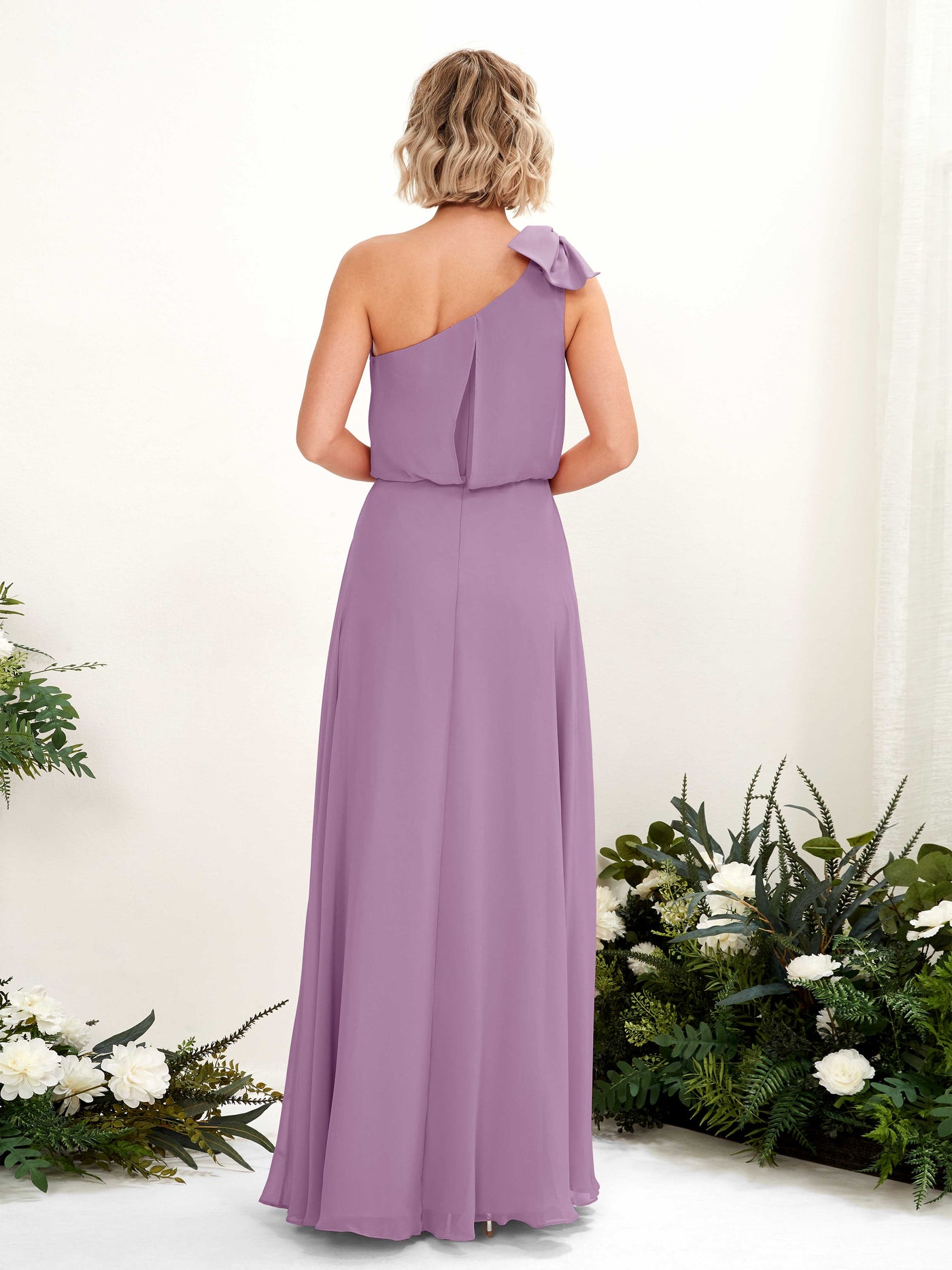 A-line One Shoulder Sleeveless Chiffon Bridesmaid Dress - Orchid Mist (81225521)#color_orchid-mist