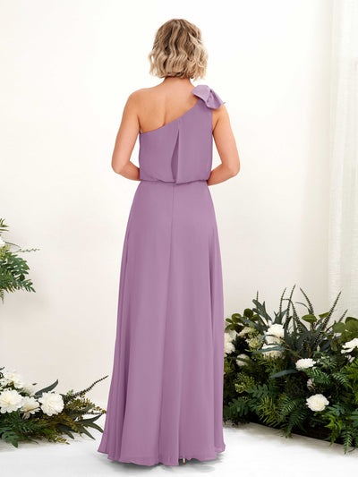Carlyna Laurel A-Line Orchid Mist Bridesmaid Dress Maxi Sleeveless One Shoulder Dress #color_orchid-mist