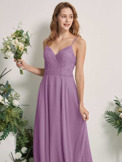 Carlyna Gail A-Line Orchid Mist Beaded Bridesmaid Dress Maxi Sleeveless V-Neck Dress Side View 2 #color_orchid-mist