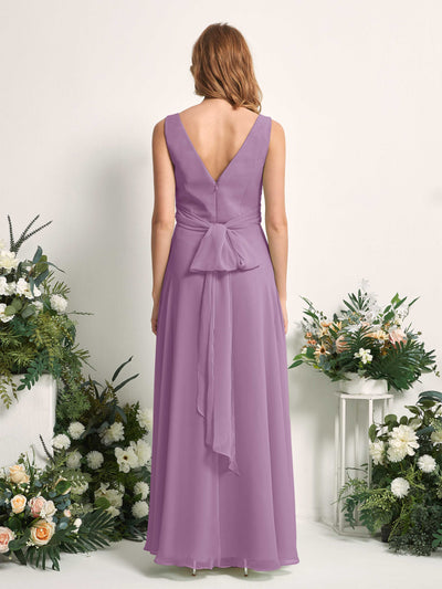Carlyna June A-Line Orchid Mist Bridesmaid Dress Maxi Sleeveless V-Neck Dress #color_orchid-mist