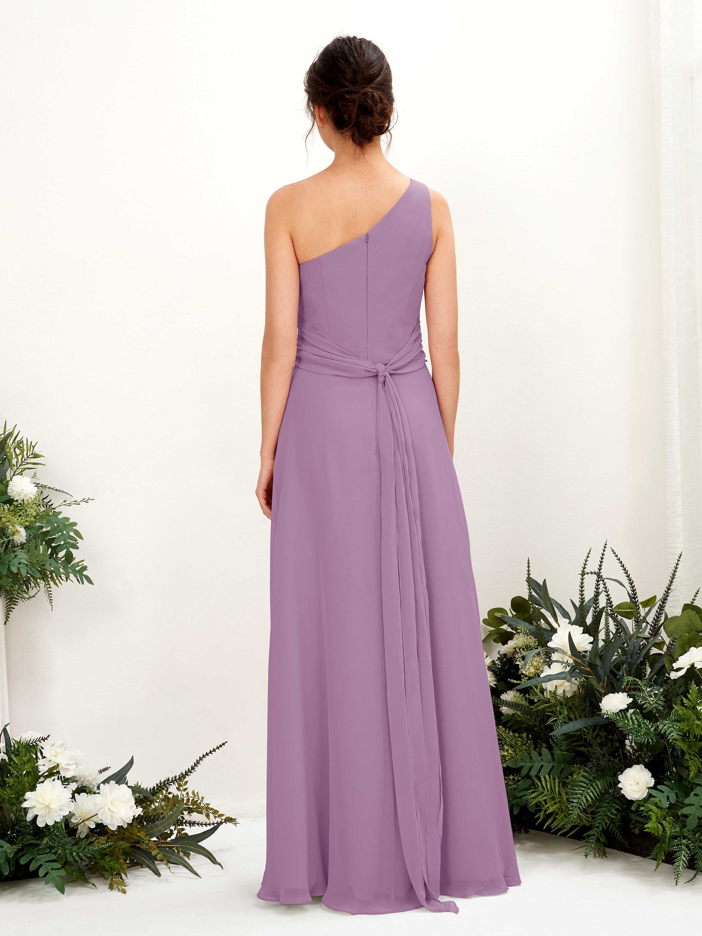 A-line One Shoulder Sleeveless Bridesmaid Dress - Orchid Mist (81224721)#color_orchid-mist