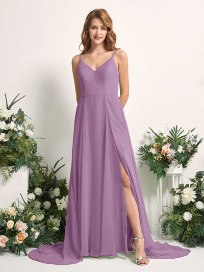 Carlyna Marcia A-Line Orchid Mist Bridesmaid Dress Maxi Sleeveless V-Neck Dress #color_orchid-mist