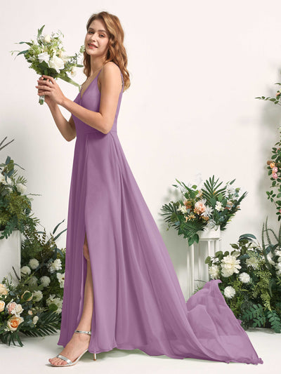 Carlyna Marcia A-Line Orchid Mist Bridesmaid Dress Maxi Sleeveless V-Neck Dress #color_orchid-mist