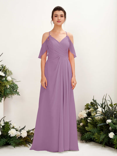 Carlyna Orlane A-Line Orchid Mist Bridesmaid Dress Maxi Sleeveless V-Neck Dress #color_orchid-mist