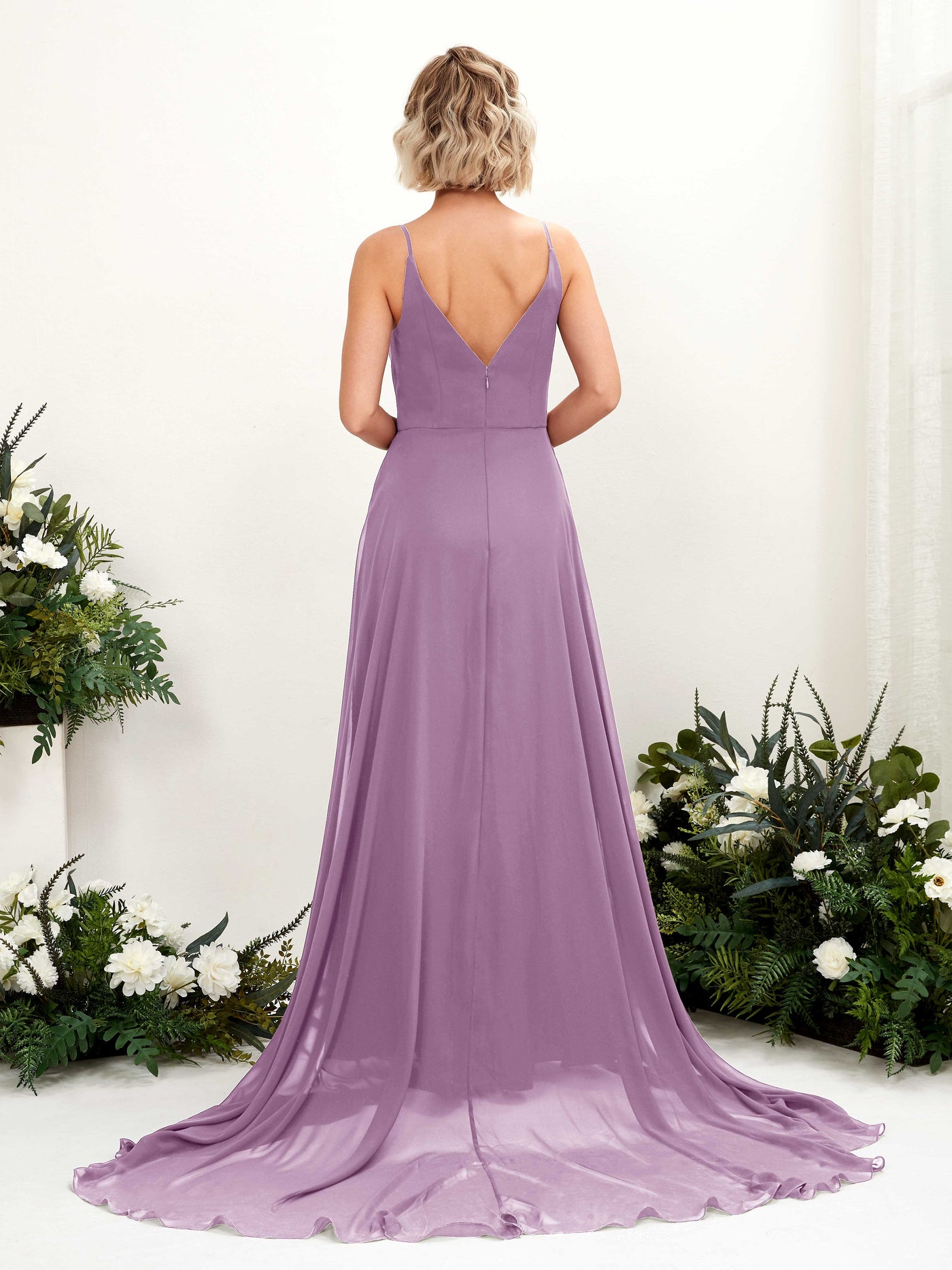 Ball Gown V-neck Sleeveless Bridesmaid Dress - Orchid Mist (81224121)#color_orchid-mist