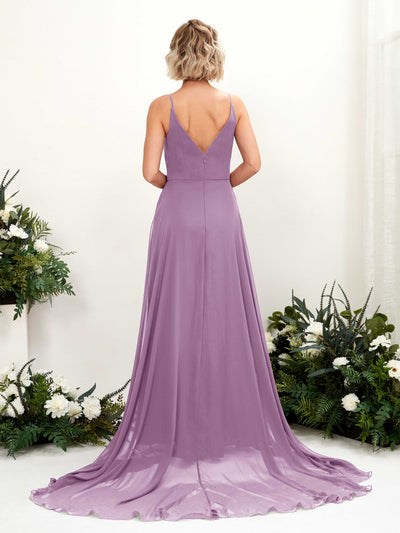 Carlyna Mana A-Line Orchid Mist Bridesmaid Dress Maxi Sleeveless V-Neck Dress #color_orchid-mist