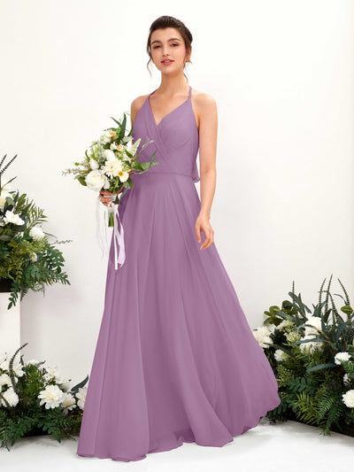 Carlyna Launo A-Line Orchid Mist Bridesmaid Dress Maxi Sleeveless V-Neck Dress #color_orchid-mist