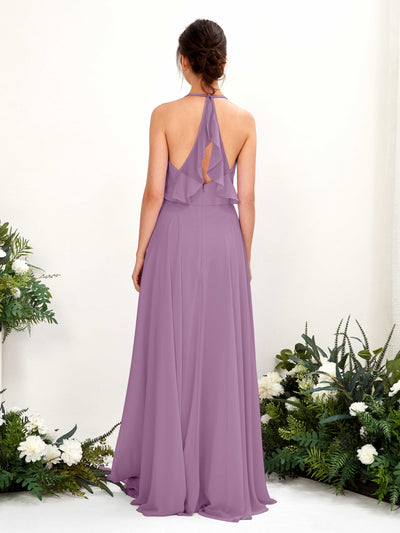 Carlyna Launo A-Line Orchid Mist Bridesmaid Dress Maxi Sleeveless V-Neck Dress #color_orchid-mist