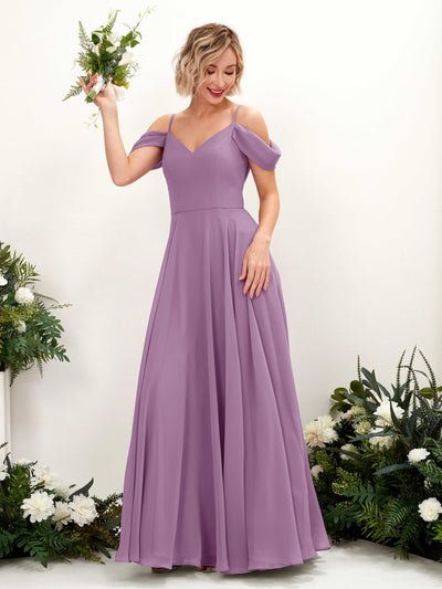 Carlyna Kauku A-Line Orchid Mist Bridesmaid Dress Maxi Sleeveless V-Neck Dress #color_orchid-mist