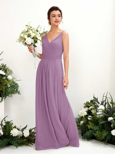 Carlyna Dira A-Line Orchid Mist Bridesmaid Dress Maxi Sleeveless V-Neck Dress Front View #color_orchid-mist