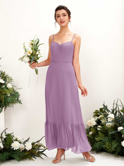 Carlyna Delia Sheath Orchid Mist Bridesmaid Dress Maxi Sleeveless Spaghetti Strap Dress Front View #color_orchid-mist