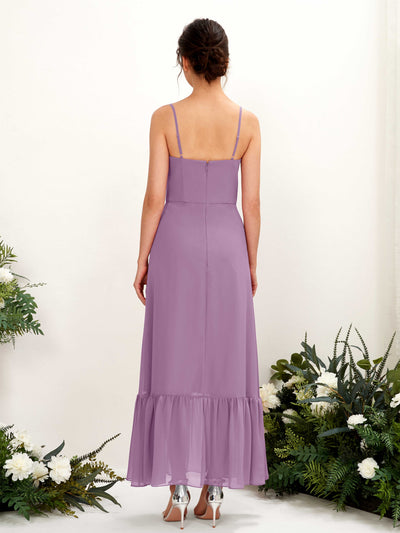 Carlyna Delia Sheath Orchid Mist Bridesmaid Dress Maxi Sleeveless Spaghetti Strap Dress Back View #color_orchid-mist