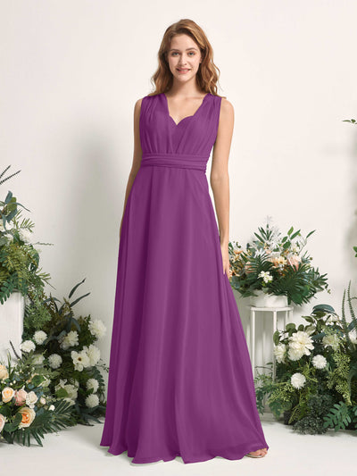 Carlyna Carolyn Convertible Purple Bridesmaid Dress Maxi Sleeveless Sweetheart Dress Side View 3 #color_purple