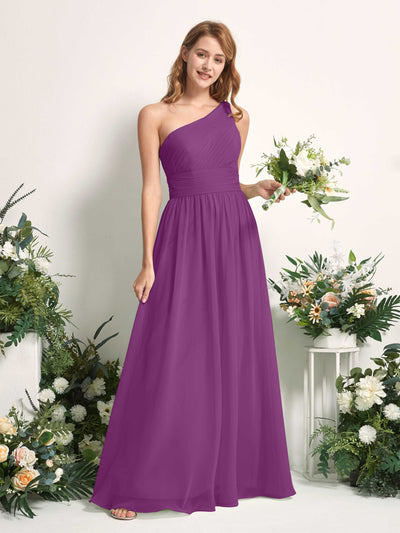 Carlyna Pandora A-Line Purple Bridesmaid Dress Maxi Sleeveless One Shoulder Dress #color_purple