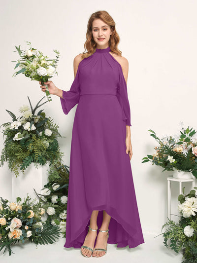 Carlyna Maxine A-Line Purple Bridesmaid Dress Maxi Sleeveless Round Neck Dress #color_purple