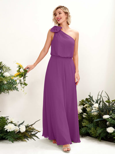 Carlyna Laurel A-Line Purple Bridesmaid Dress Maxi Sleeveless One Shoulder Dress #color_purple