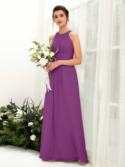 Carlyna Noelle A-Line Purple Bridesmaid Dress Maxi Sleeveless Round Neck Dress #color_purple