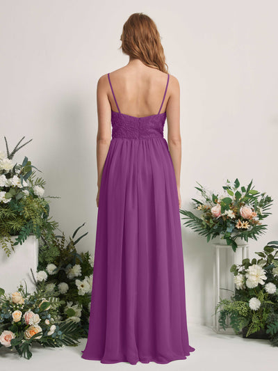 Carlyna Verna A-Line Purple Beaded Bridesmaid Dress Maxi Sleeveless Sweetheart Dress #color_purple