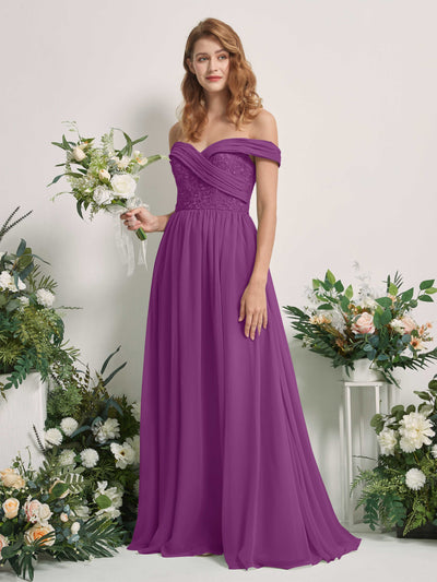 Carlyna Leona A-Line Purple Embroidered Bridesmaid Dress Maxi Sleeveless Sweetheart Dress #color_purple