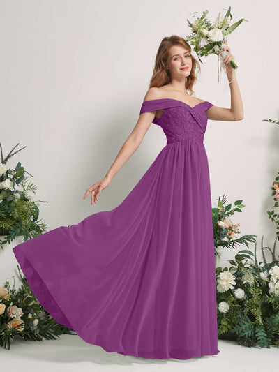 Carlyna Leona A-Line Purple Embroidered Bridesmaid Dress Maxi Sleeveless Sweetheart Dress #color_purple