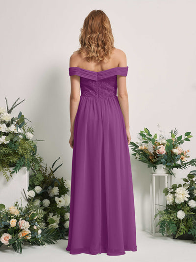 Carlyna Leona A-Line Purple Embroidered Bridesmaid Dress Maxi Sleeveless Sweetheart Dress #color_purple