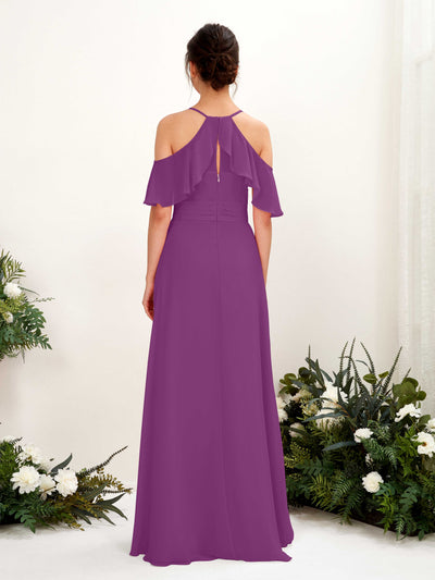 Carlyna Orlane A-Line Purple Bridesmaid Dress Maxi Sleeveless V-Neck Dress #color_purple