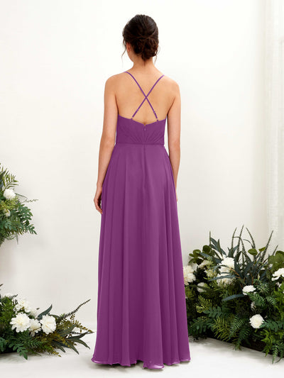 Carlyna Naura A-Line Purple Bridesmaid Dress Maxi Sleeveless V-Neck Dress #color_purple