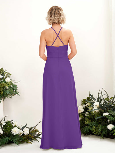 Carlyna Frances A-Line Regency Bridesmaid Dress Maxi Sleeveless Round Neck Dress Back View #color_regency