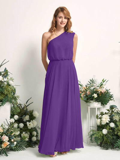 Carlyna Cecily A-Line Regency Bridesmaid Dress Maxi Sleeveless One Shoulder Dress Front View #color_regency