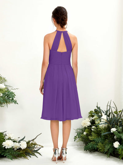 Carlyna Davina A-Line Regency Bridesmaid Dress Knee-Length Sleeveless Round Neck Dress Back View #color_regency